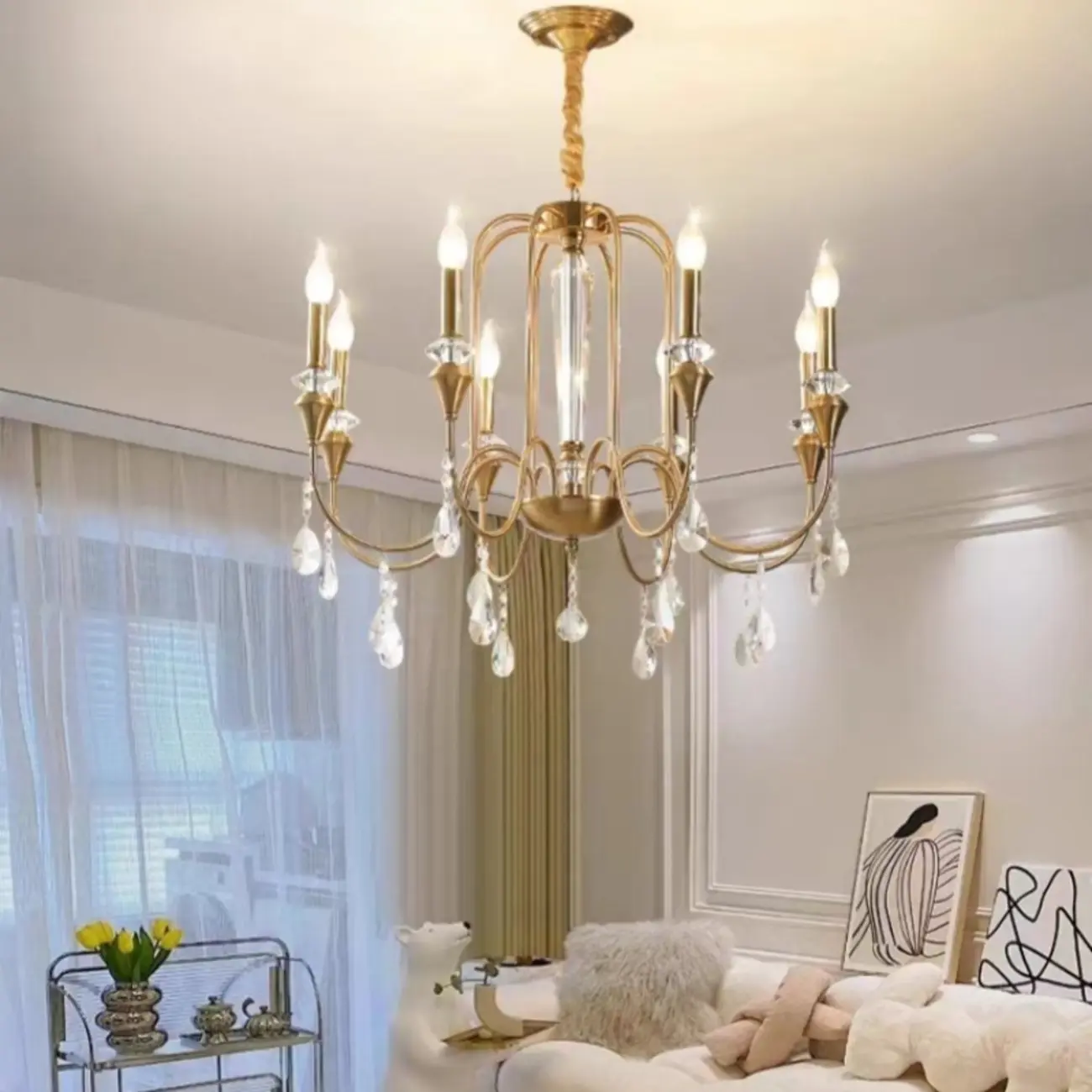 Luxurious Multi-Light Style Gold Crystal Chandelier Image - 1 | homeyfad
