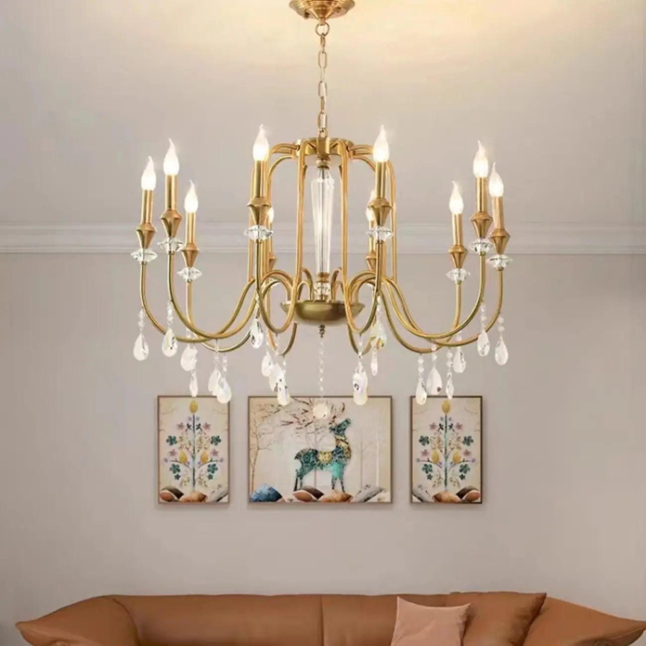 Luxurious Multi-Light Style Gold Crystal Chandelier Image - 2 | homeyfad