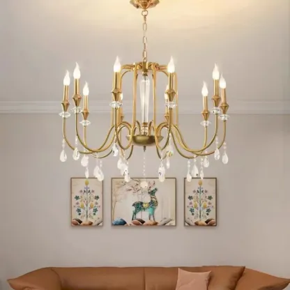 Luxurious Multi-Light Style Gold Crystal Chandelier Image - 2