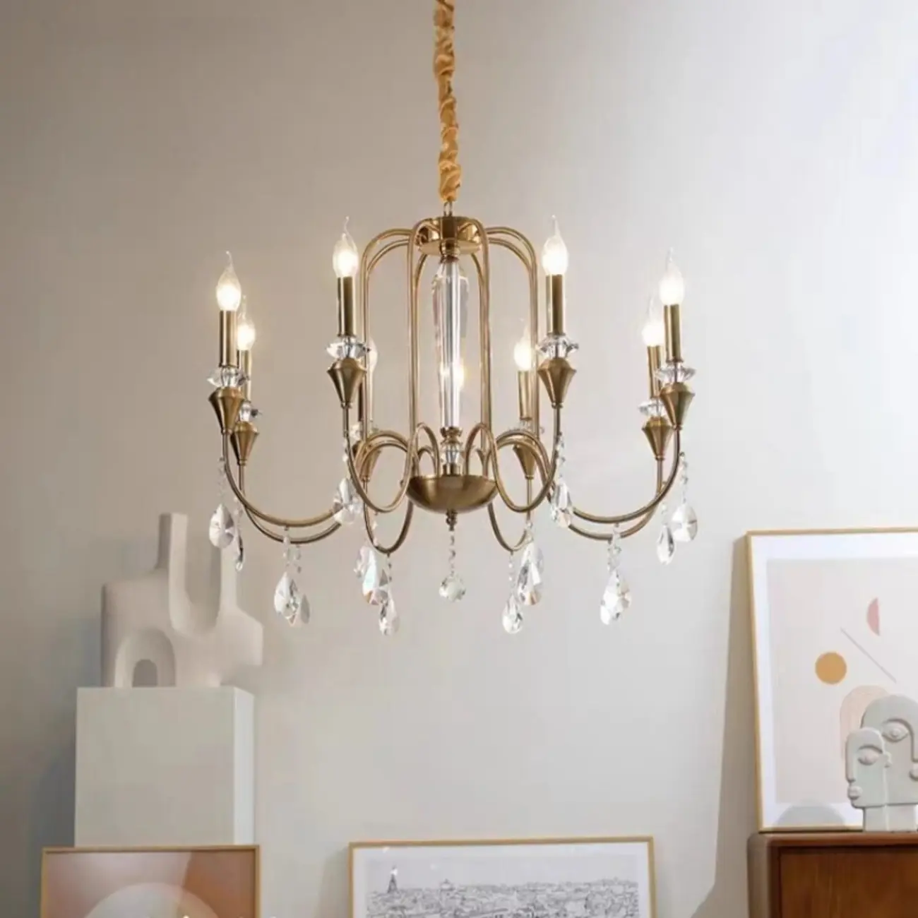 Luxurious Multi-Light Style Gold Crystal Chandelier Image - 3 | homeyfad