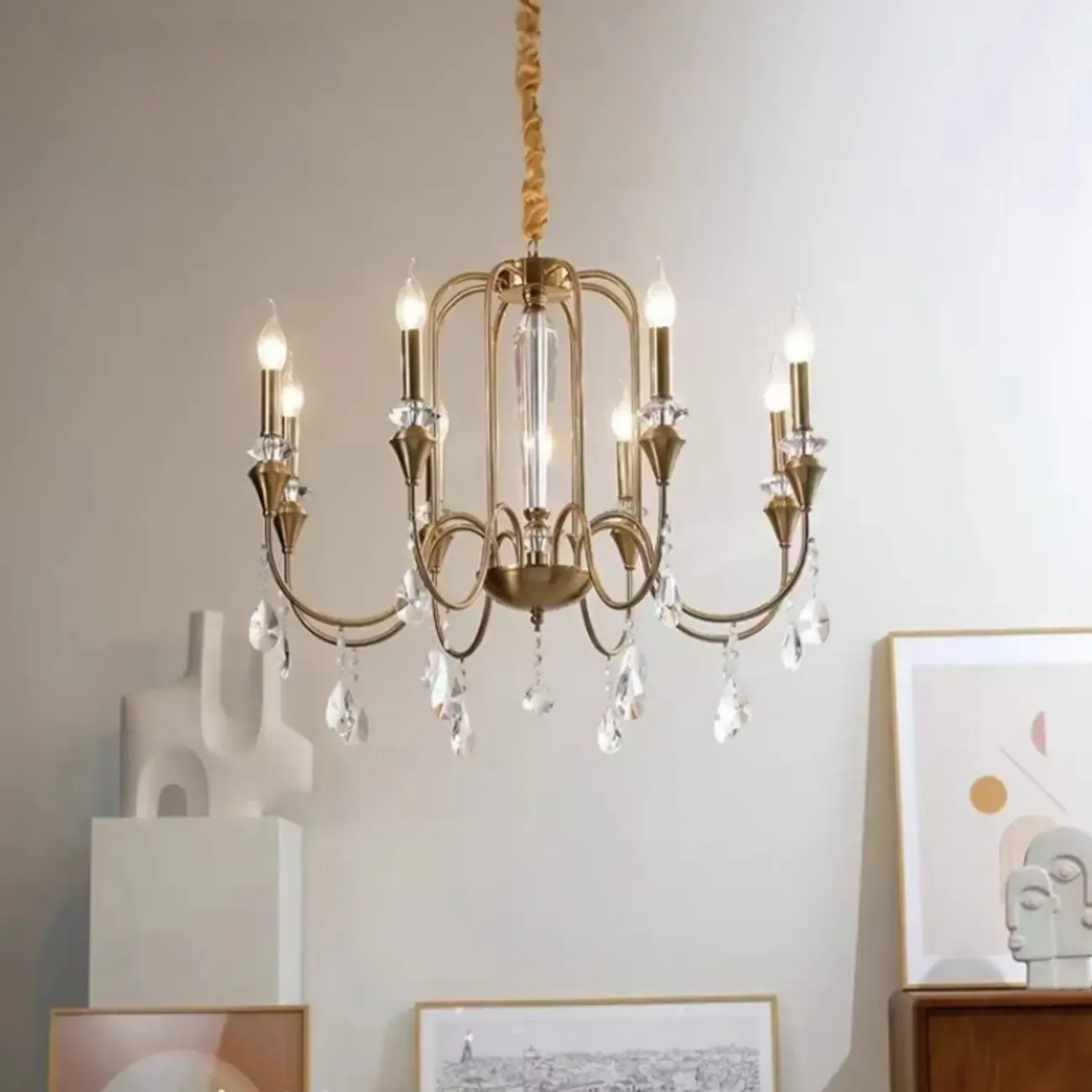 Luxurious Multi-Light Style Gold Crystal Chandelier Image - 3