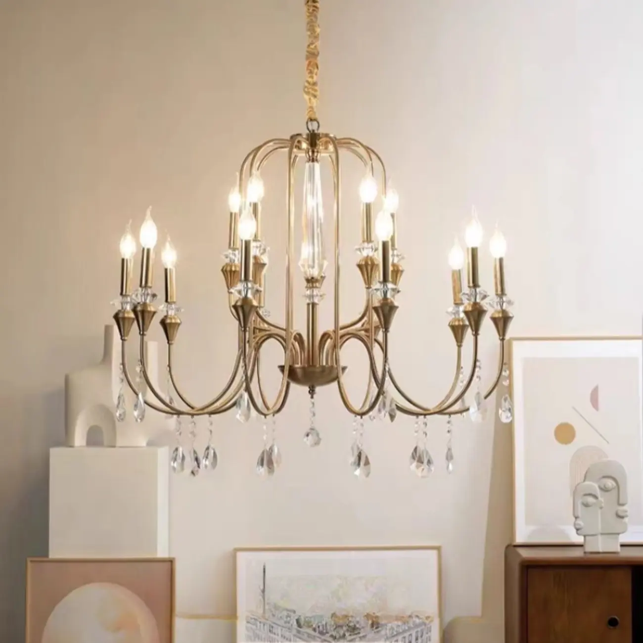 Luxurious Multi-Light Style Gold Crystal Chandelier Image - 4 | homeyfad