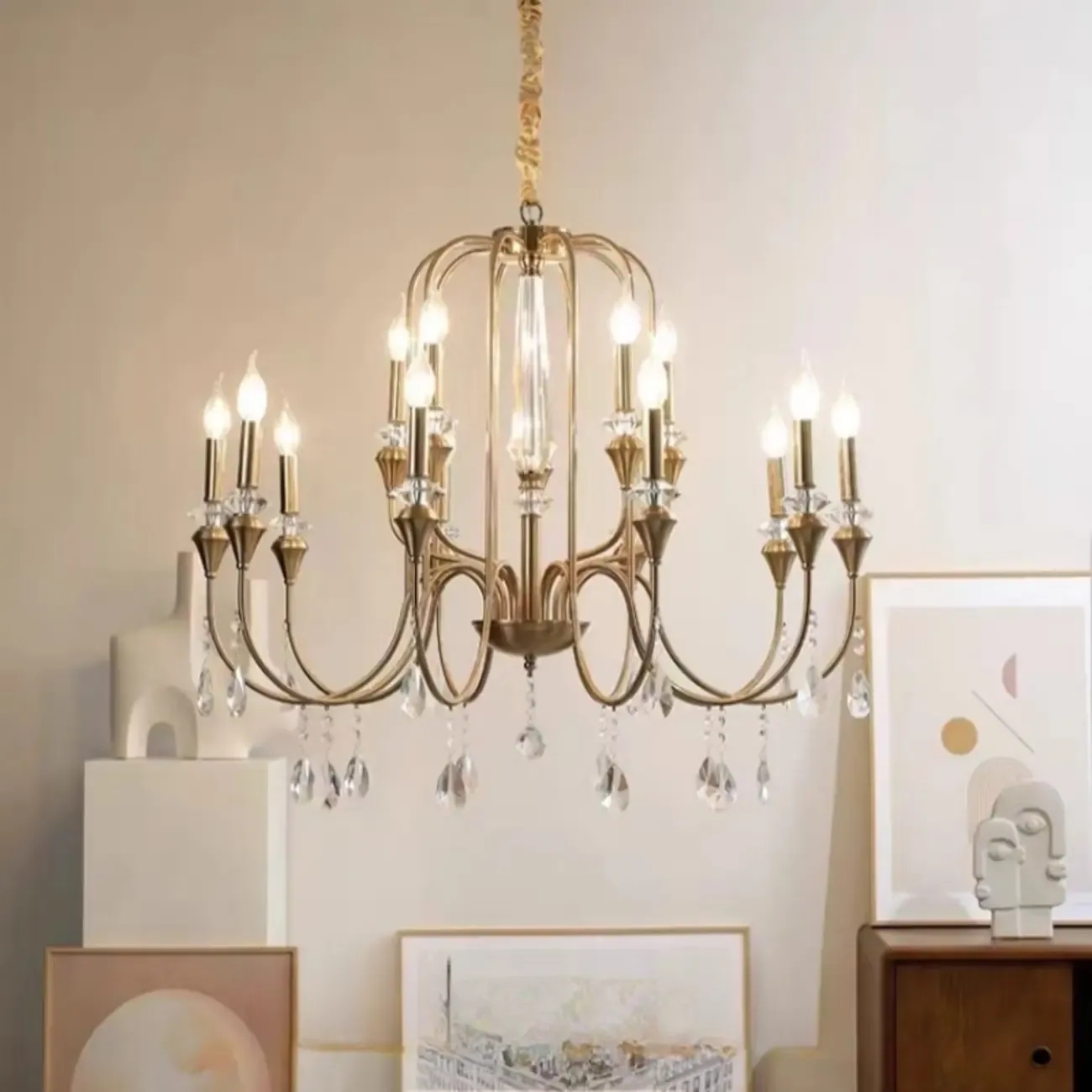 Luxurious Multi-Light Style Gold Crystal Chandelier Image - 4