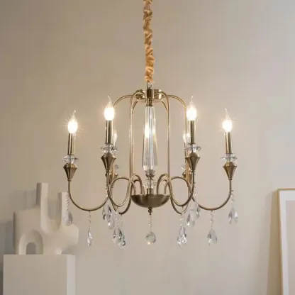 Luxurious Multi-Light Style Gold Crystal Chandelier Image - 7