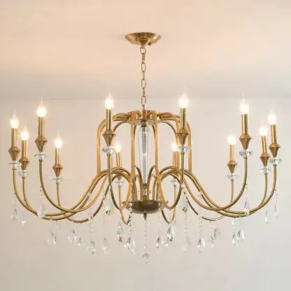 Luxurious Multi-Light Style Gold Crystal Chandelier Image - 10