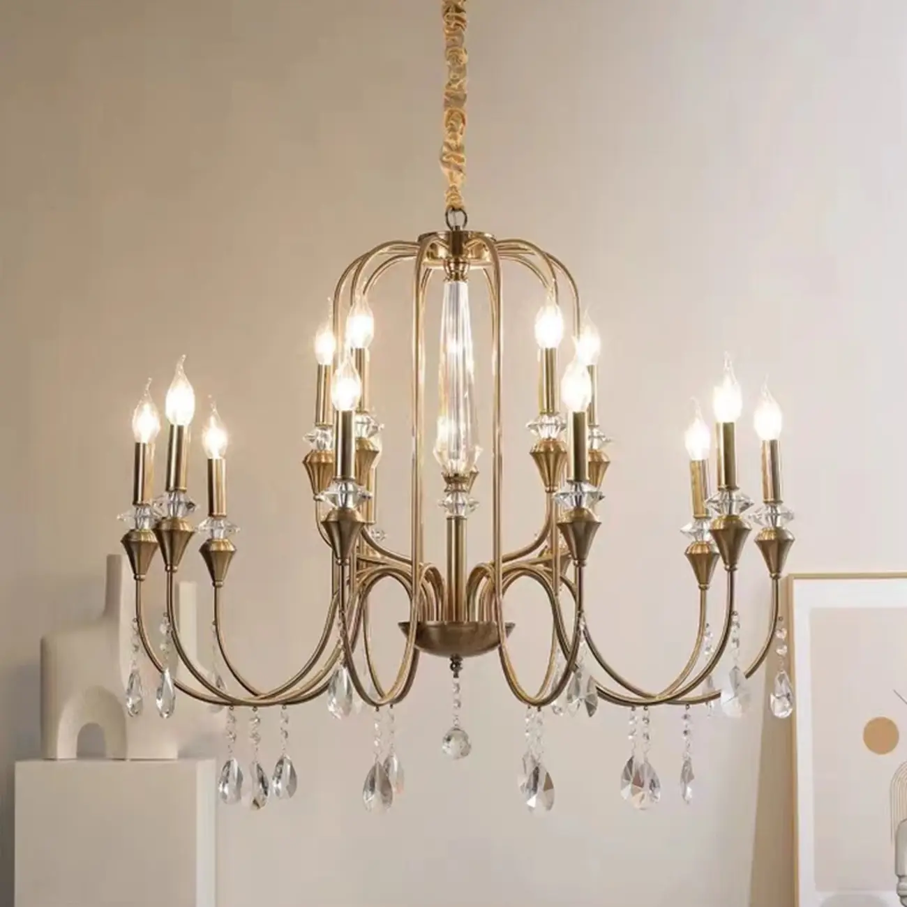 Luxurious Multi-Light Style Gold Crystal Chandelier Image - 11 | homeyfad