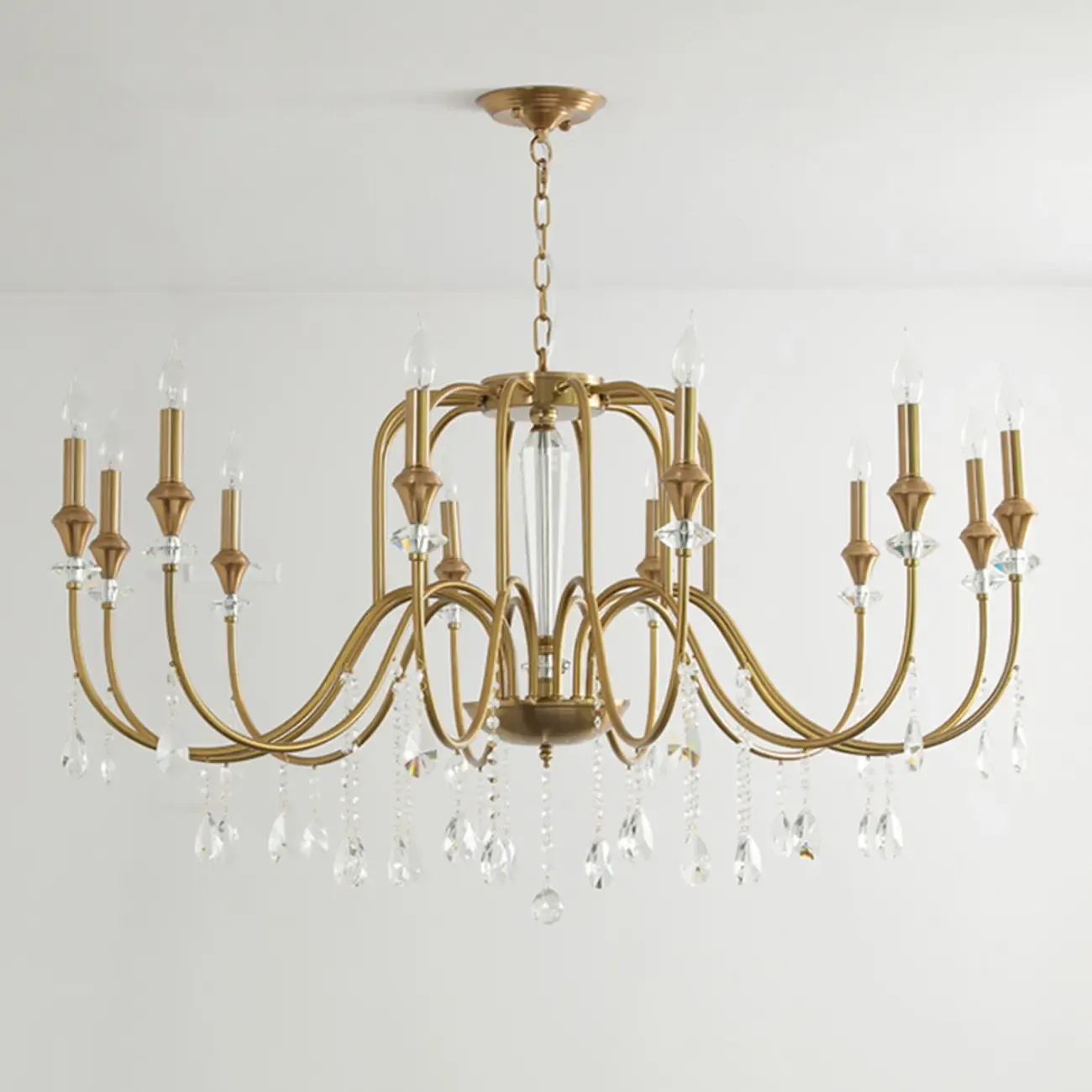 Luxurious Multi-Light Style Gold Crystal Chandelier Image - 12