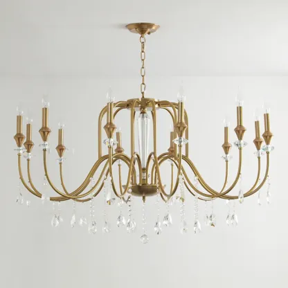 Luxurious Multi-Light Style Gold Crystal Chandelier Image - 12