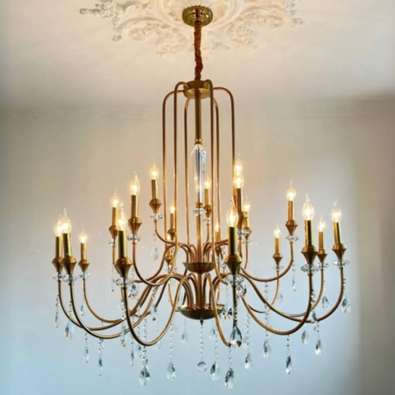 Luxurious Multi-Light Style Gold Crystal Chandelier Image - 16 | homeyfad