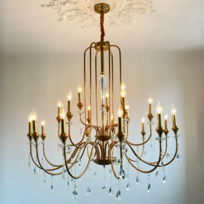 Luxurious Multi-Light Style Gold Crystal Chandelier Image - 16
