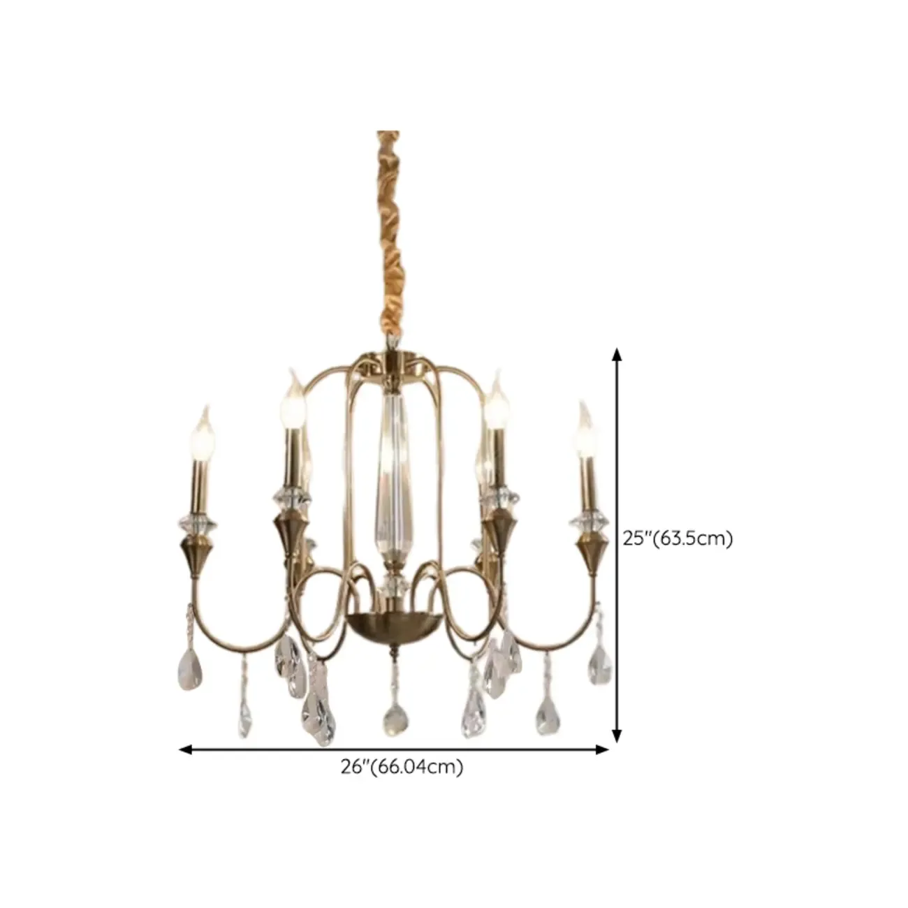 Luxurious Multi-Light Style Gold Crystal Chandelier Image - 19
