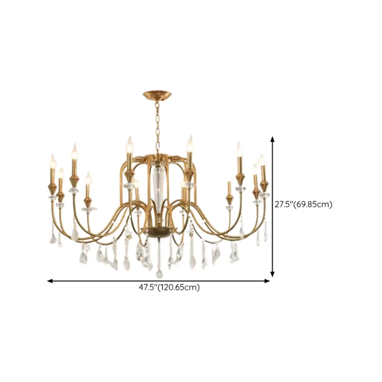 Luxurious Multi-Light Style Gold Crystal Chandelier Image - 22