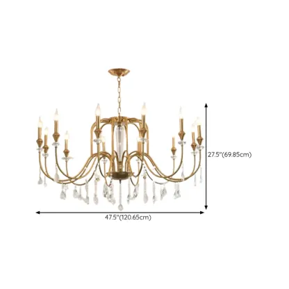 Luxurious Multi-Light Style Gold Crystal Chandelier Image - 22