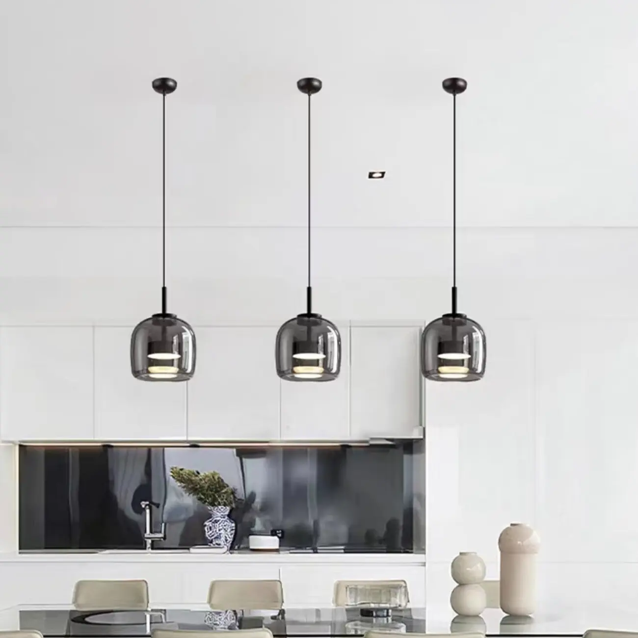 Modern Glass Kitchen Pendant Lighting Fixtures Image - 3 | homeyfad