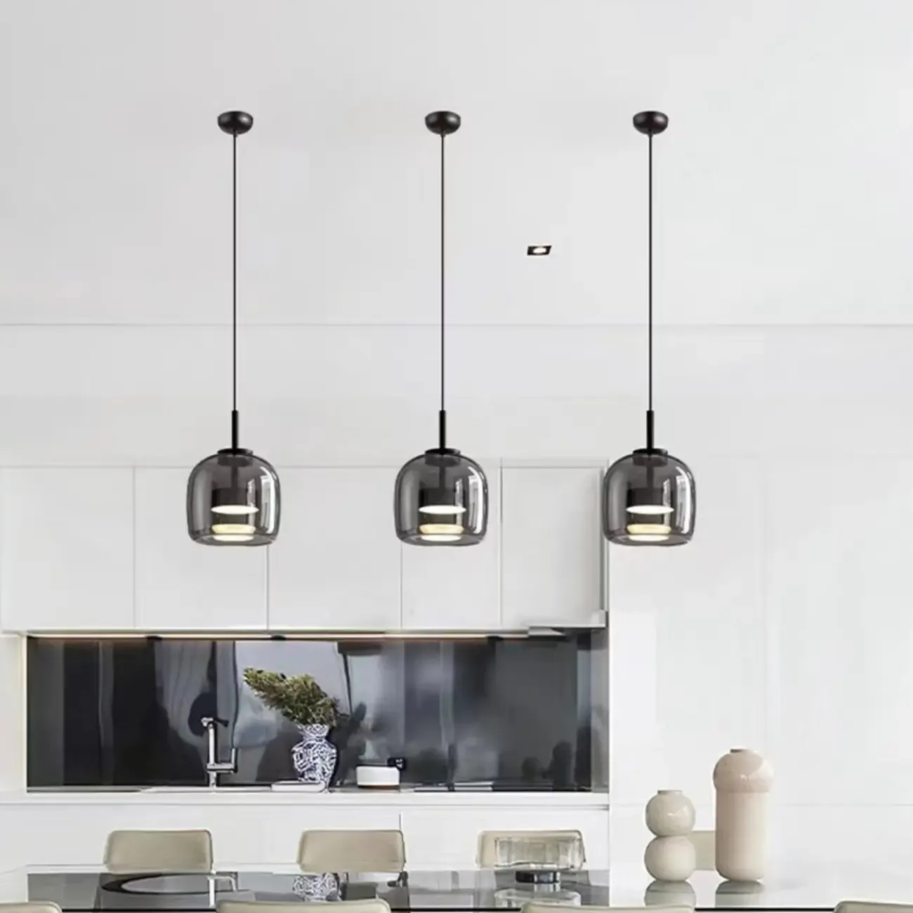 Modern Glass Kitchen Pendant Lighting Fixtures Image - 3
