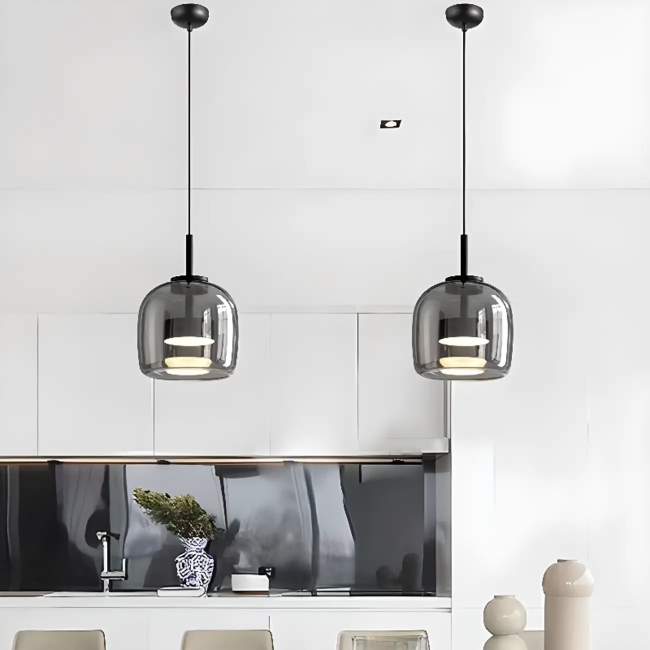 Modern Glass Kitchen Pendant Lighting Fixtures Image - 1 | homeyfad