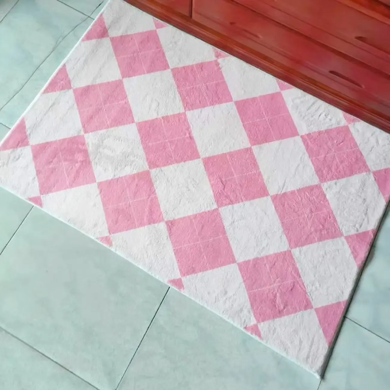 Plaid Faux Cashmere Rectangle Area Rug Image - 10