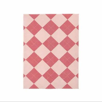 Plaid Faux Cashmere Rectangle Area Rug Image - 5