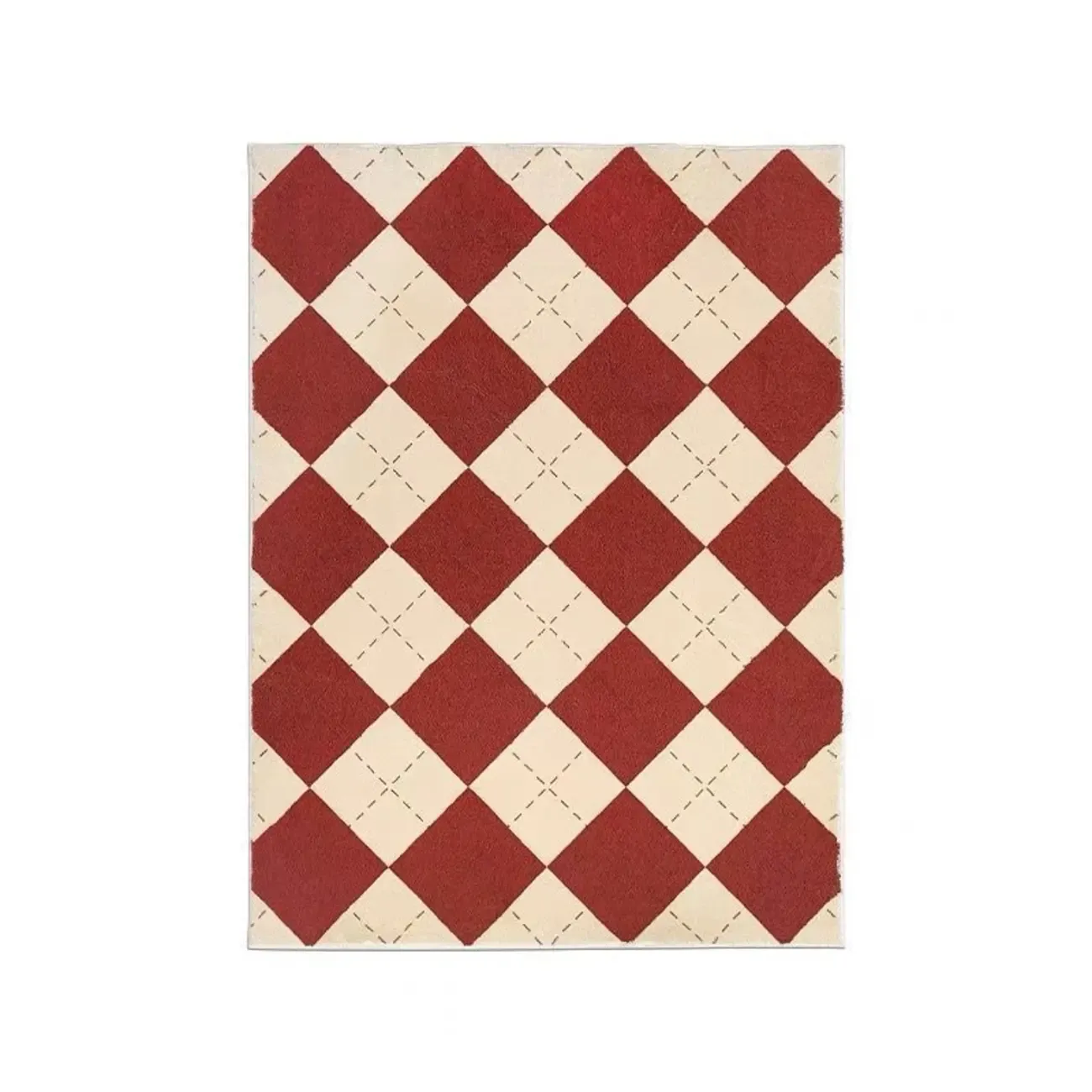 Plaid Faux Cashmere Rectangle Area Rug Image - 4