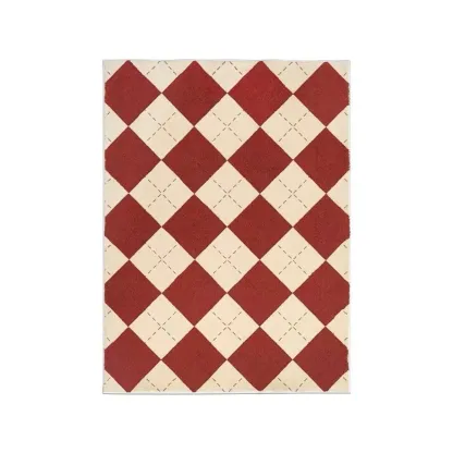 Plaid Faux Cashmere Rectangle Area Rug Image - 4