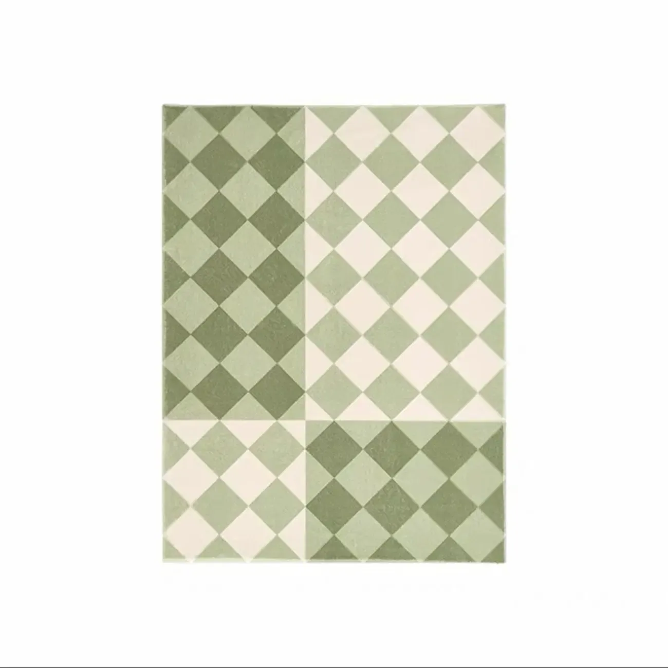 Plaid Faux Cashmere Rectangle Area Rug Image - 7