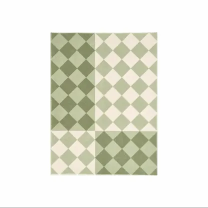 Plaid Faux Cashmere Rectangle Area Rug Image - 7