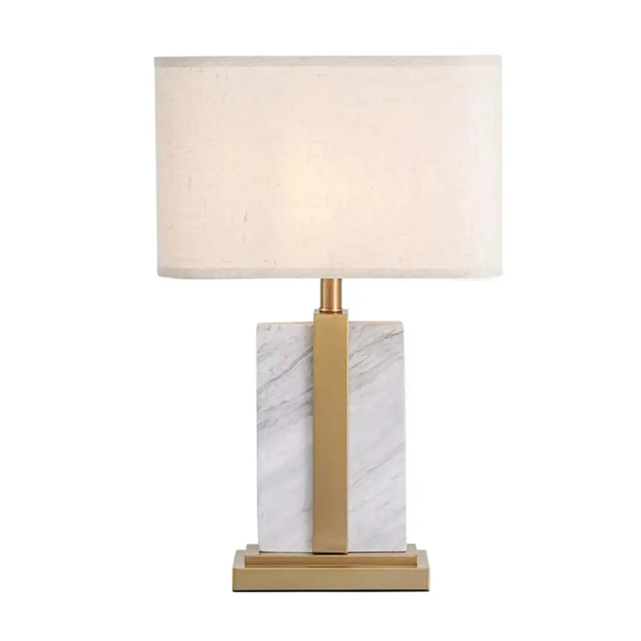 Plug-In Modern Beige and Gold Table Lamp for Bedroom Image - 3 | homeyfad