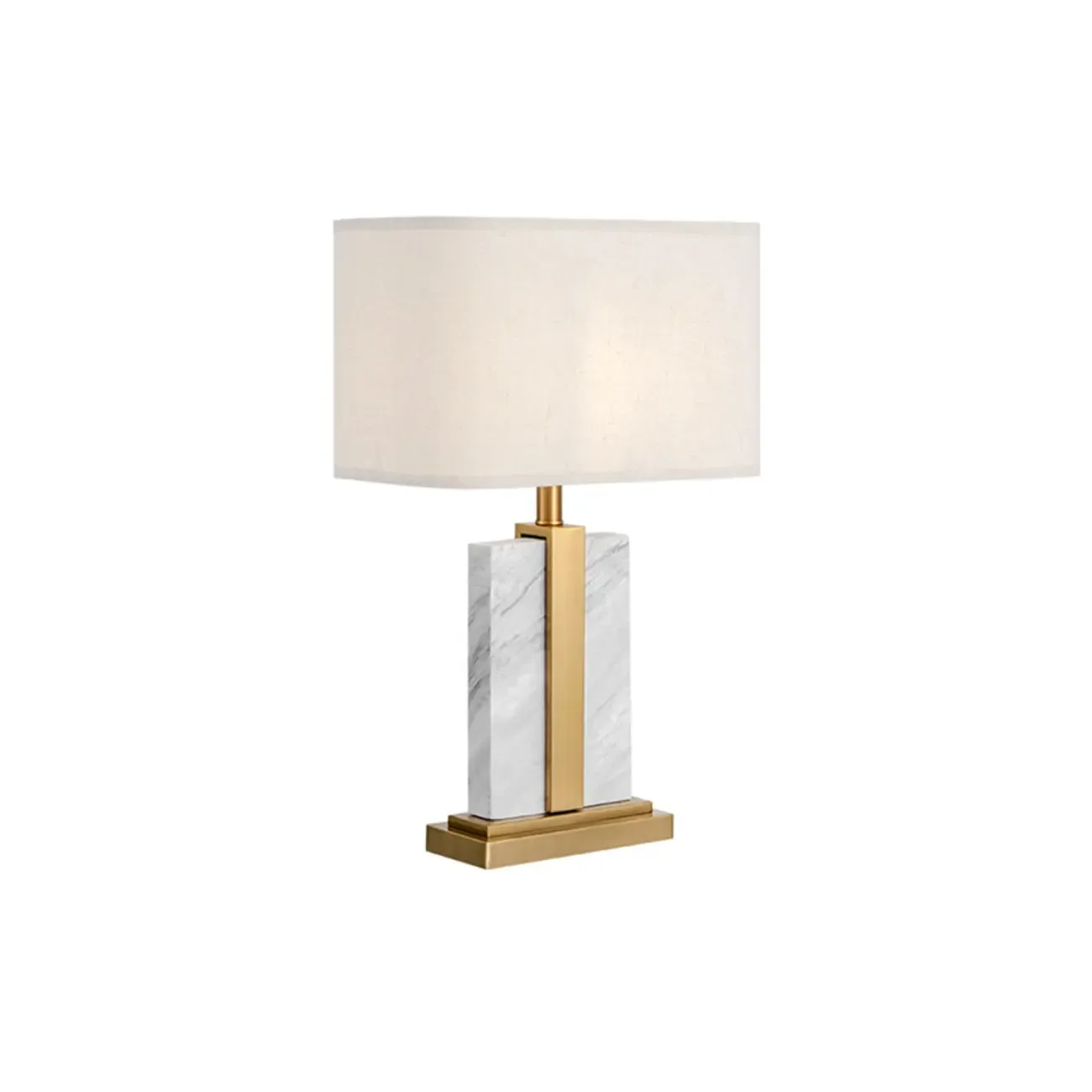 Plug-In Modern Beige and Gold Table Lamp for Bedroom Image - 5