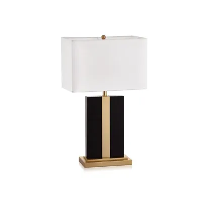 Plug-In Modern Beige and Gold Table Lamp for Bedroom Image - 6