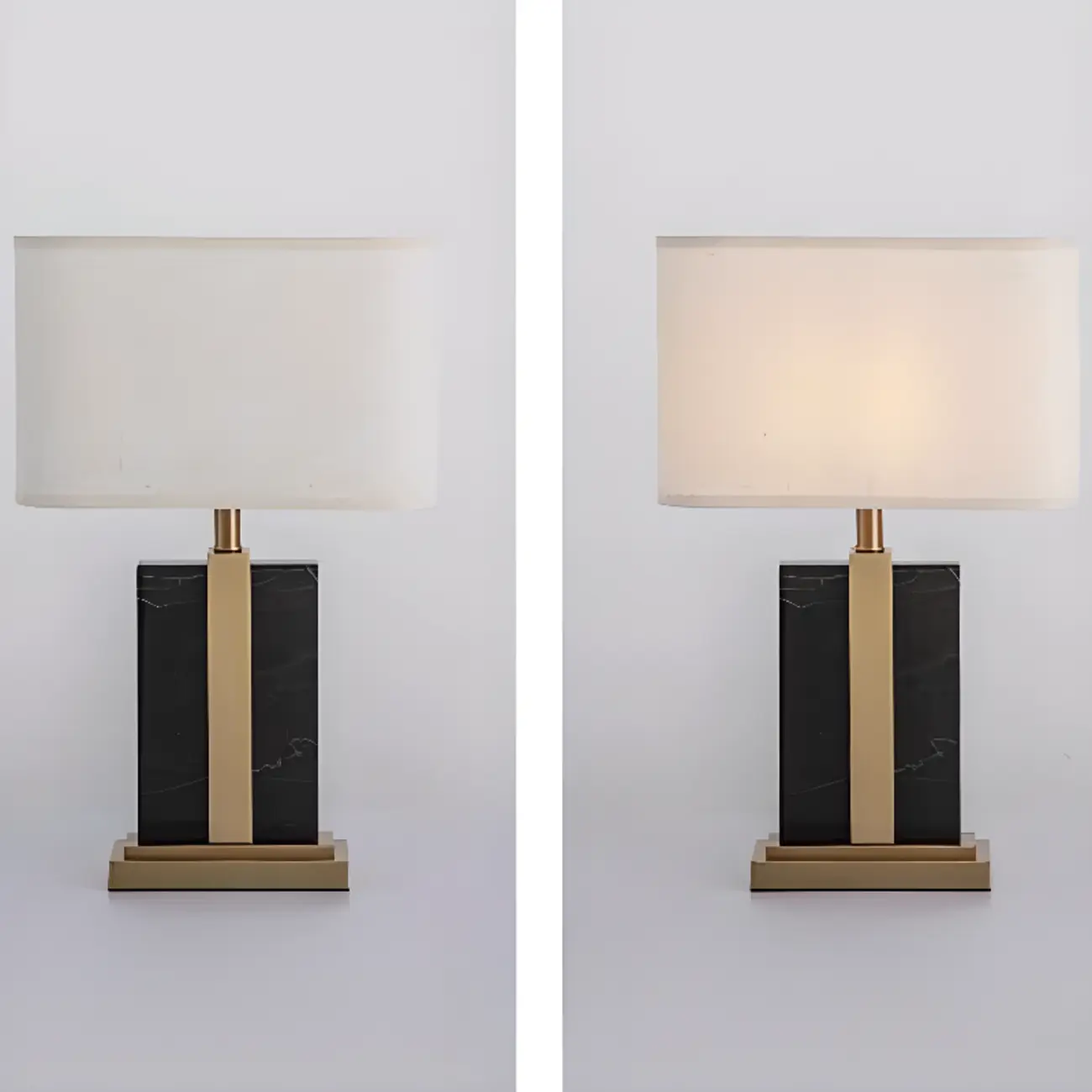 Plug-In Modern Beige and Gold Table Lamp for Bedroom Image - 7 | homeyfad