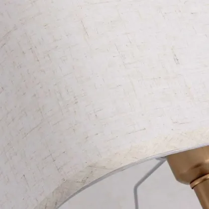 Plug-In Modern Beige and Gold Table Lamp for Bedroom Image - 9