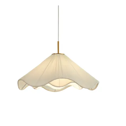 Adjustable White Fabric Flower Pendant Light Fixture for Indoor  Image - 6