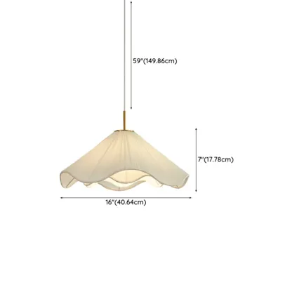 Adjustable White Fabric Flower Pendant Light Fixture for Indoor  #size