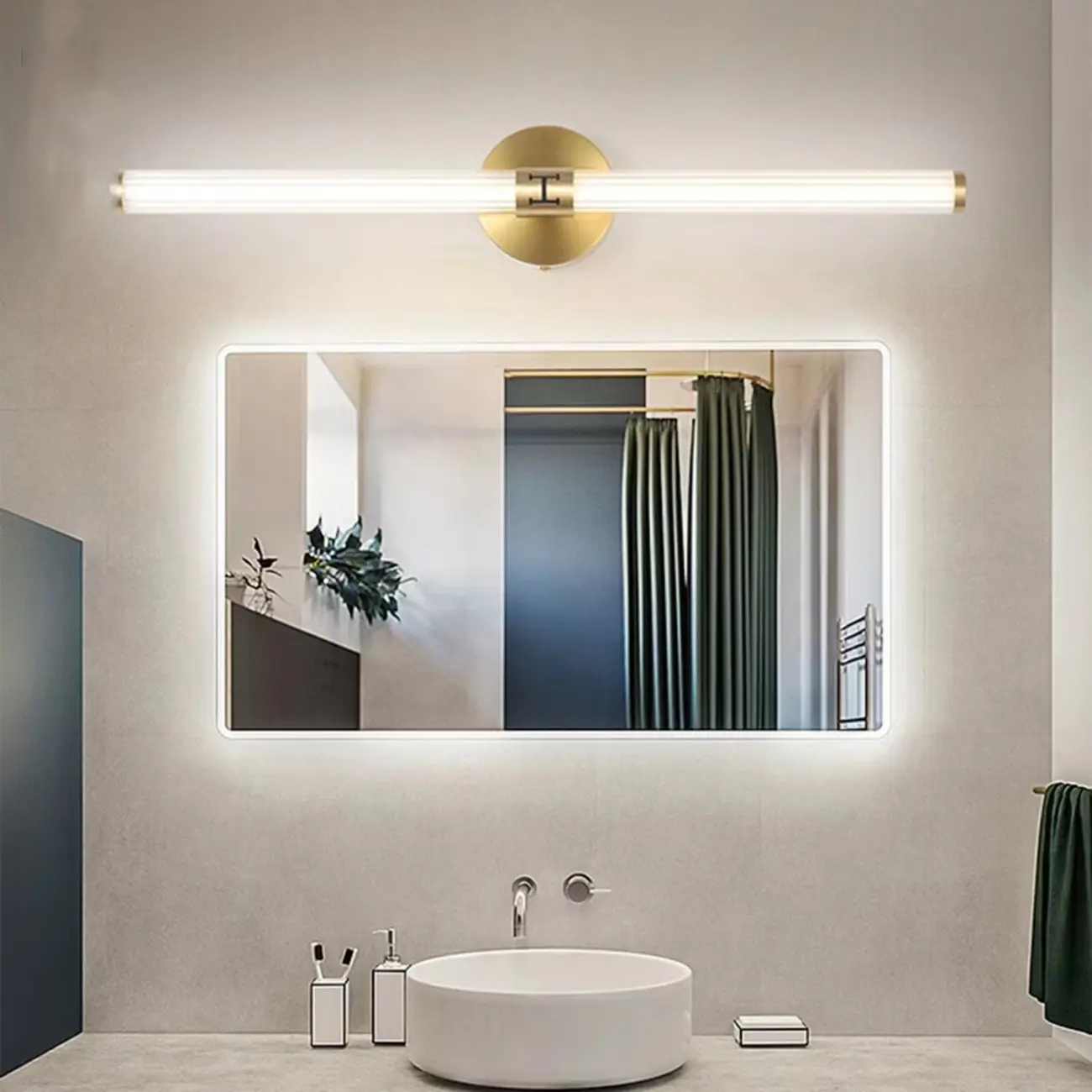 Modern Tube Vanity Light with Shade for Bathroom Image - 4 | homeyfad