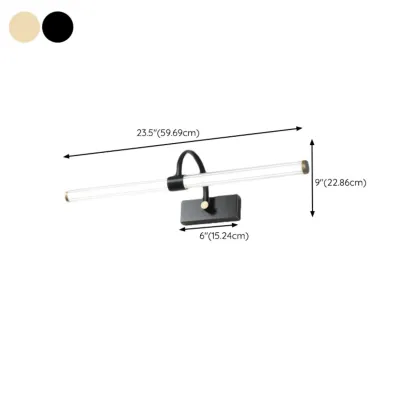 Modern Tube Vanity Light with Shade for Bathroom #size