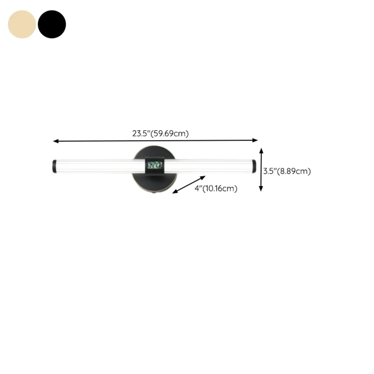 Modern Tube Vanity Light with Shade for Bathroom Image - 25