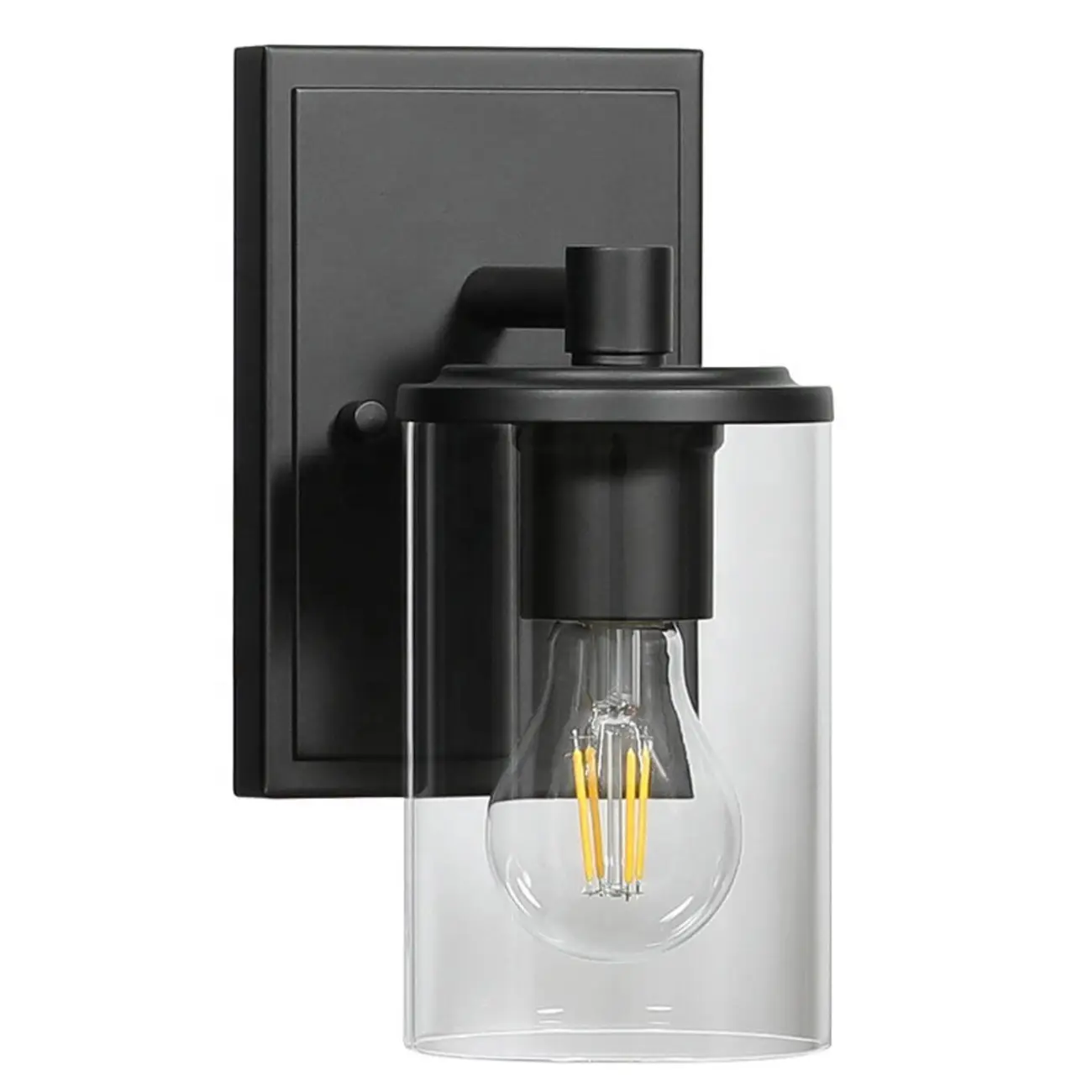 3-Light Black Clear Glass Cylinder Vanity Lights Image - 10 | homeyfad