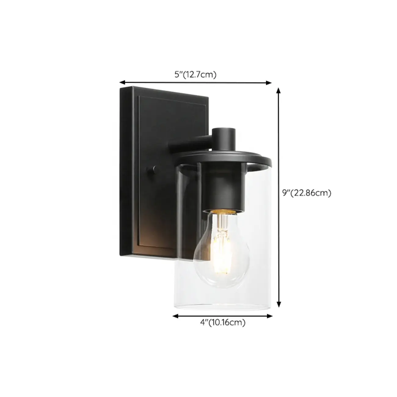 3-Light Black Clear Glass Cylinder Vanity Lights #size | homeyfad