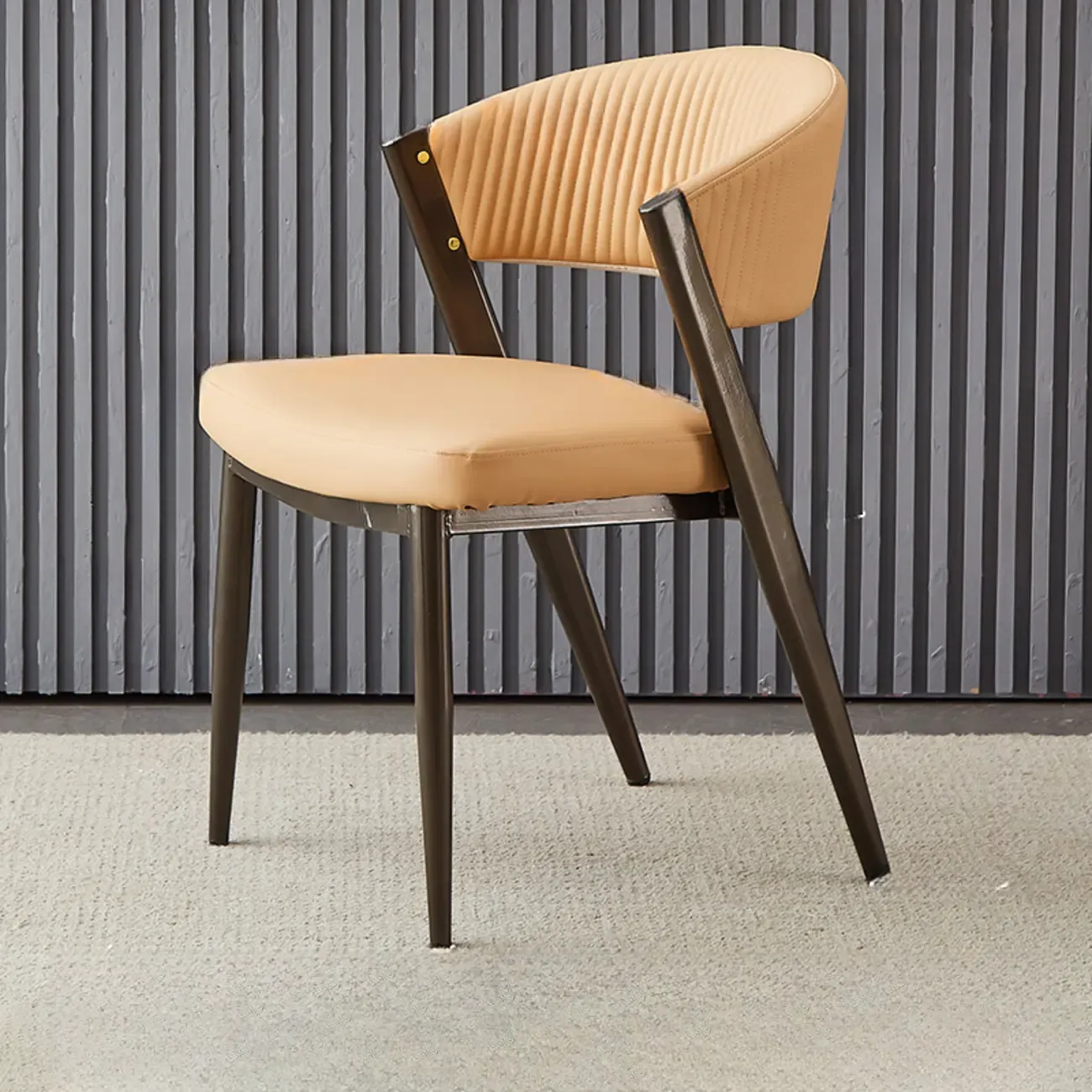 Glam Modern Low Back Faux Leather Dining Chair | HomeyFad