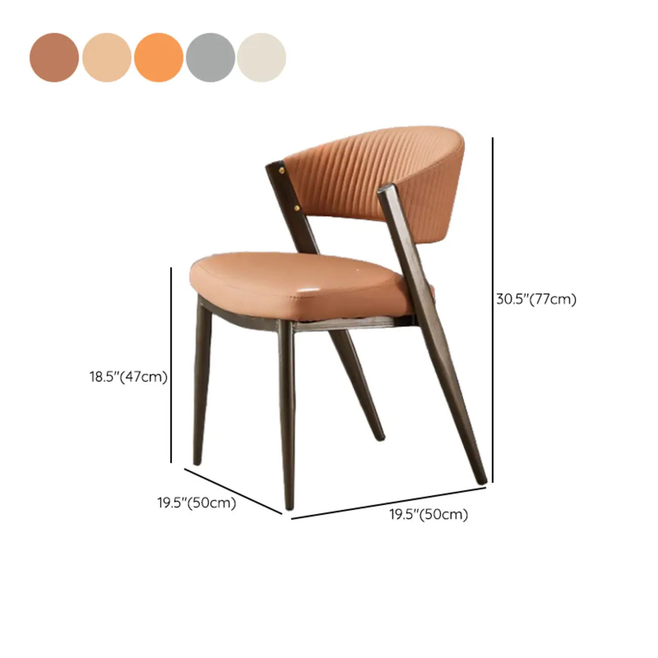 Glam Modern Low Back Faux Leather Dining Chair #size | homeyfad