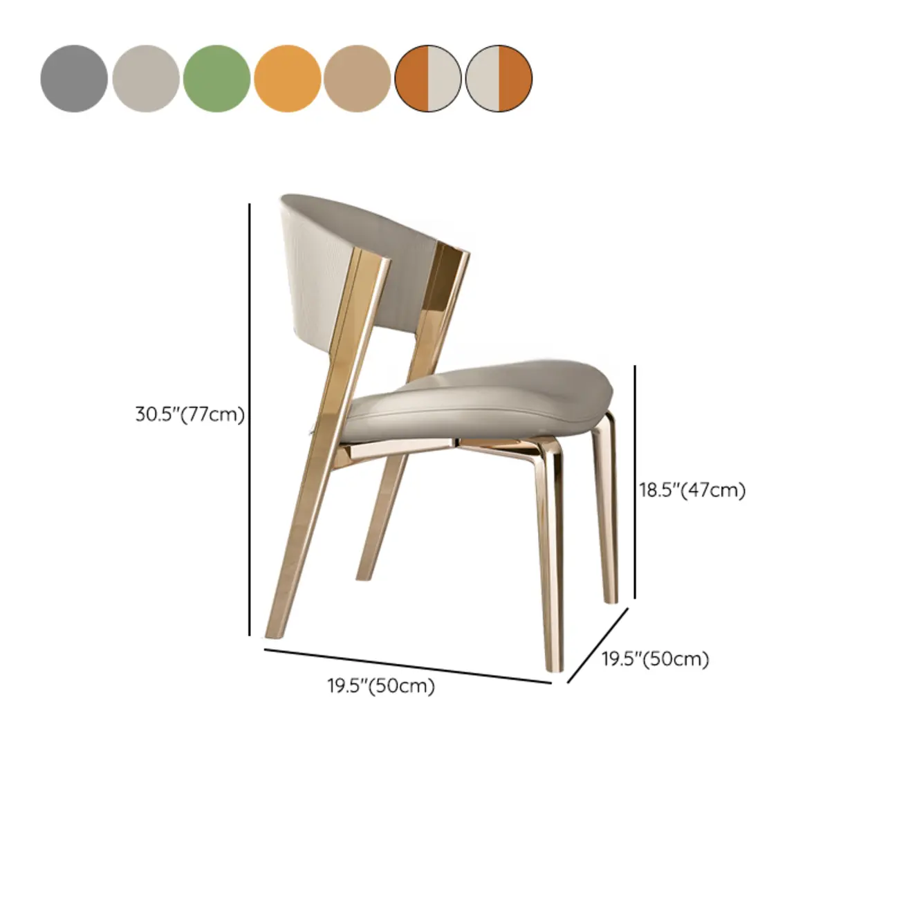 Glam Modern Low Back Faux Leather Dining Chair Image - 6 | homeyfad