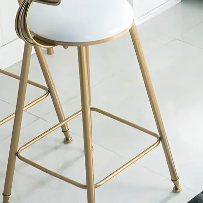 Sleek Counter Height Bar Table Wood Top Gold Base for Dining Image - 5