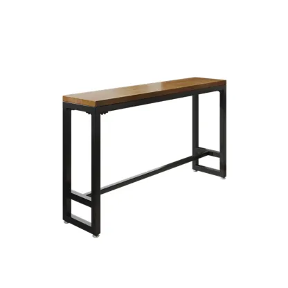 Retro Brown Wooden Industrial Bar Tables Image - 2
