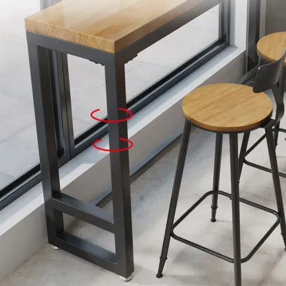 Retro Brown Wooden Industrial Bar Tables Image - 9