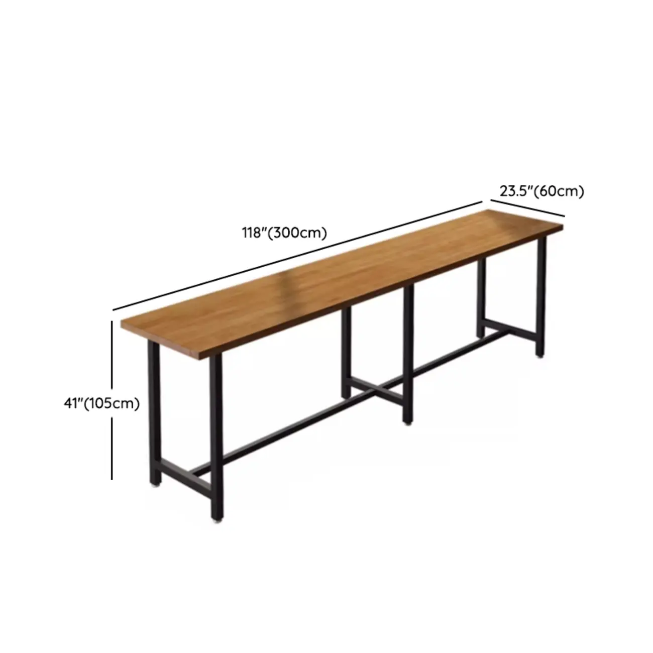 Footrest Black Metal 3-Pedestal Bar Table Image - 11 | homeyfad