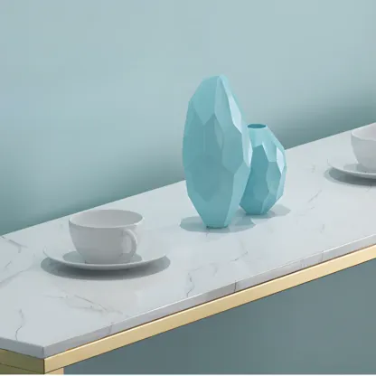 Glam White Marble Top Bar Tables Image - 4