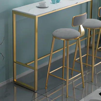 Glam White Marble Top Bar Tables Image - 6