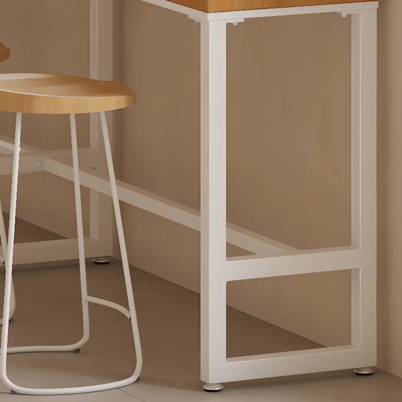 Nordic Log Wood Bar Height Table Trestle Base for Living Room Image - 9 | homeyfad