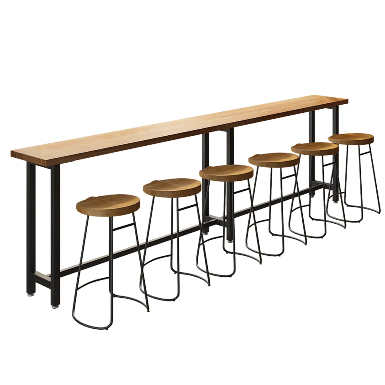 Footrest Natural Wooden Fixed Top Bar Tables Image - 16 | homeyfad