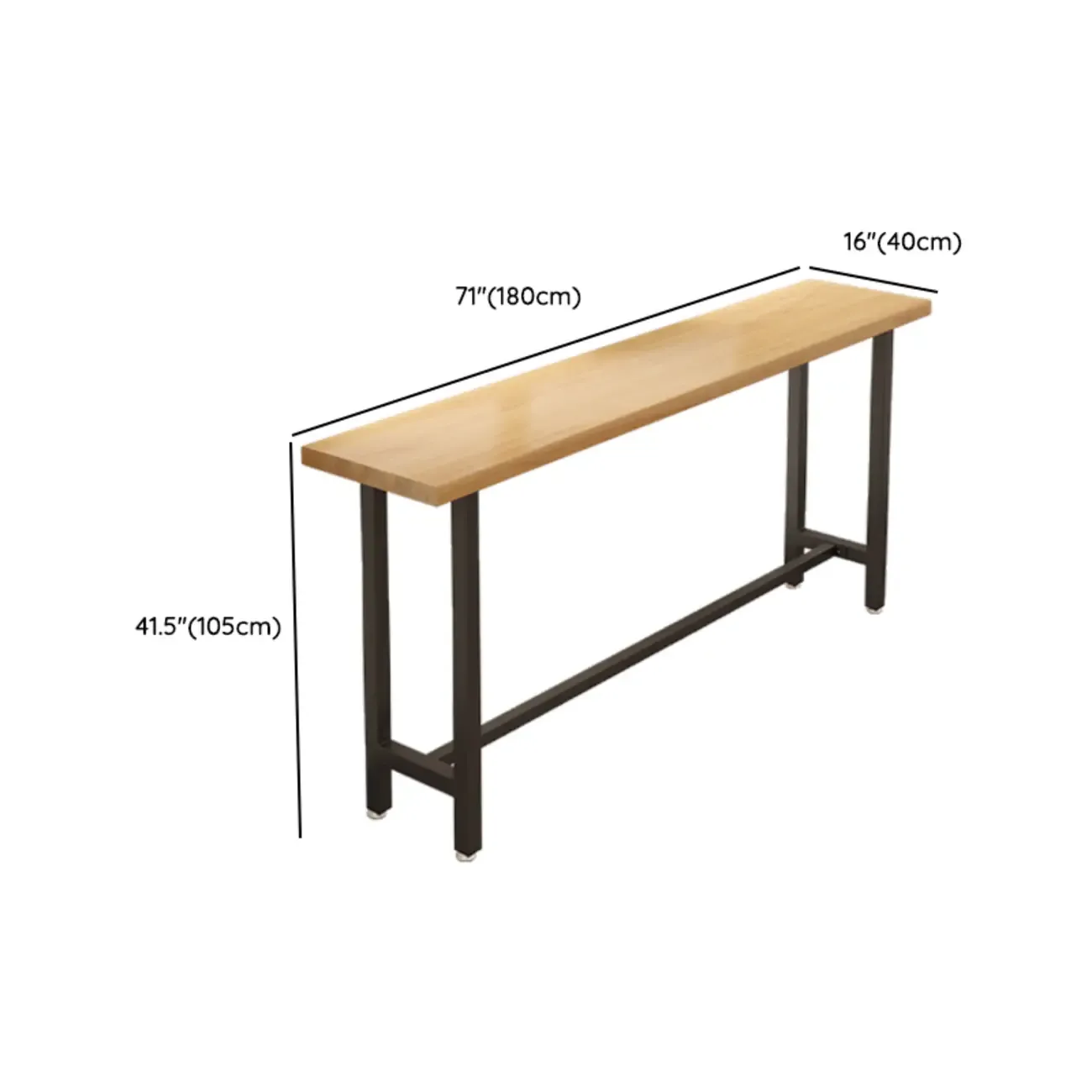 Footrest Natural Wooden Fixed Top Bar Tables Image - 20
